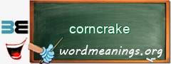 WordMeaning blackboard for corncrake